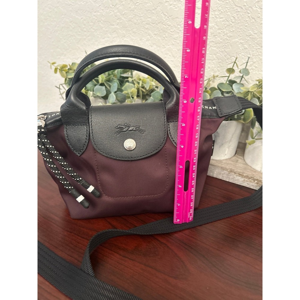 Longchamp Le Pilage Energy Extra Small Crossbody Bag Handle Tote Burgundy $250+ - Picture 6 of 8